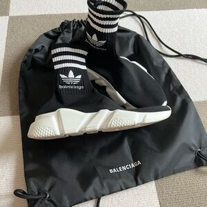 Balenciaga x Adidas Originals Speed Sneakers 'Black White' 36